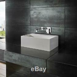 Resin Stone Sink Basin 450mm x 300mm Countertop Wall Mounted Rectangle Bathroom