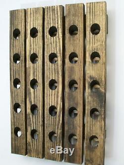 Riddling Wood Wine Rack Handcrafted Wall Hanging