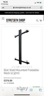 Riot Wall Mounted Foldable Rack 3.2m with arms and hooks brand new boxed unopen