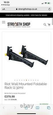 Riot Wall Mounted Foldable Rack 3.2m with arms and hooks brand new boxed unopen