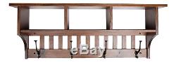 Rooms Organized Wall Mounted Mission 3- Cubby Coat Rack with Shelf Mission Oak w