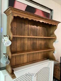 Rupert Nigel Griffiths Georgian style Solid Oak Antique Wall hanging plate rack