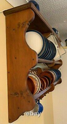 Rustic Pine, Penny inlaid Double Plate Rack & Mug Holder