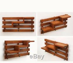 Rustic Solid Wood Stair Wall Shelf Country Vintage Floating Storage Shelves Rack
