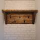 Rustic Spalted Beech Coat Rack Hooks Hanger Wooden Wall Mounted with Shelf 80cm