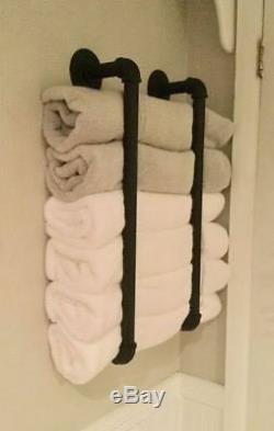 Rustic Style Towel Bar Holder Bathroom Decor Rack Cabin Toilet Beauty Wall Mount