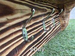 Rustic Wall Mounted Coat Rack + Shelf (10 Hook 120cm)