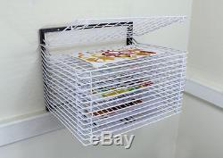 School 15 Spring Loaded Shelf Wall Mounted Painting Drying Rack (EM500)