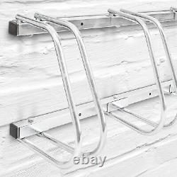 Set of 2 bike racks wall and floor mounted 5 bicycle holder chrome-plated steel