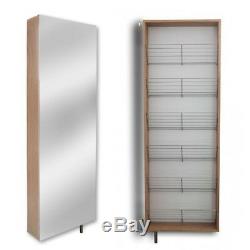 Shoe Cabinet Storage Rack Wall Turning Cabinet rotary 6 shelves mirror front