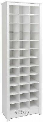 Shoe Storage Cabinet Organizer Rack Shelf Cubby Entryway Standing White 36 Shoes