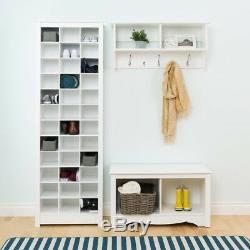 Shoe Storage Cabinet Organizer Rack Shelf Cubby Entryway Standing White 36 Shoes
