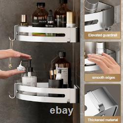 Shower Corner Shelf Storage Shelves No Drilling Aluminum Adhesive Shelf Rack