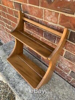 Small Vintage 1960's Ercol Two Tier Plate Rack / Wall Shelf