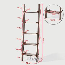 SoBuy 5-tier Wood Ladder Shelf, Standing Wall Rack, Bookcase, White, FRG17-W, UK