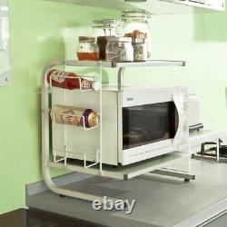 SoBuy Microwave Oven Rack Kitchen Storage Spice Holder Rack, FRG092-W, UK