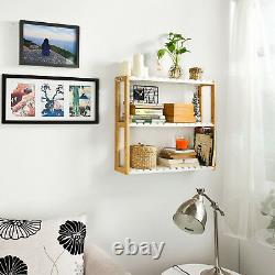 SoBuy Wall Wounted Shelf with Hook, Bathroom Kitchen Storage Rack, FRG28-WN, UK