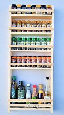 Spice & Oil Bottle Rack 5 Shelf Cupboard Larder Kitchen Storage Natural