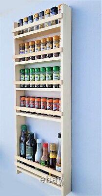 Spice & Oil Bottle Rack 5 Shelf Cupboard Larder Kitchen Storage Natural