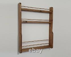 Spice & Oil Rack Handmade Wooden 2-4 Shelf Wall Mountable Kitchen Storage