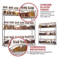 Spice Rack 3 Tier Herb Jar Free Standing Kitchen Storage Organiser Shelf Holder