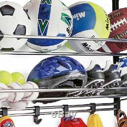 Sports Storage Rack Organize Wall Mounted Ball Helmet Baseball Bat Bag Garage
