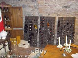 Stained Old Oak Champagne Riddling Rack for 60 Wine Bottles - Winerack + Holder