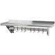 Stainless Steel Commercial Kitchen Wall Shelf with Pot Rack & Backsplash 1800mm