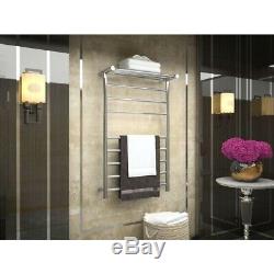 Stainless Steel Wall Mounted Electric Towel Warmer Rack 8-Bar Bathroom Decor New