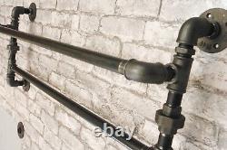 Steampunk Wall Mounted Industrial Double Towel Rail Custom Sizes
