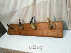 Steer Bull Cow 4 Horn Coat, Hat Rack Wall Mount Western Country Ranch Bunkhouse