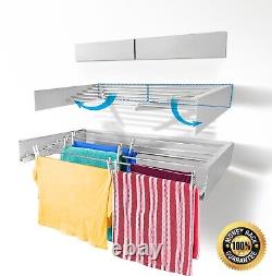 Step Up Laundry Drying Rack Airer Wall Mounted Retractable Modern Design