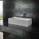 Stone Resin Basin 600mm by 300mm Countertop Wall Mounted Square Bathroom Sink