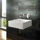 Stone Resin Basin Square Bathroom Sink 465mm by 465mm Countertop Wall Mounted