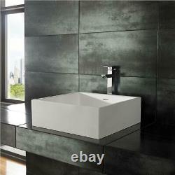 Stone Resin Basin Square Bathroom Sink 465mm by 465mm Countertop Wall Mounted