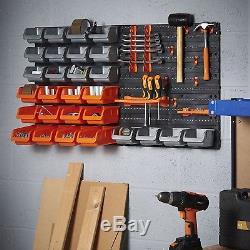 Storage Rack Garage Tool Parts Wall Mounted Bin Organiser Screws Fasteners Tools