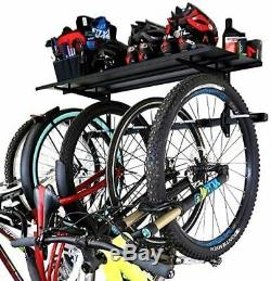 StoreYourBoard Bike Rack + Storage Shelf, Holds 5 Bicycles, Garage Wall Mount