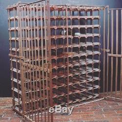 Stunning Antique Wrought Iron Wine Bottle Rack In Lockable Cage