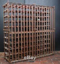 Stunning Antique Wrought Iron Wine Bottle Rack In Lockable Cage