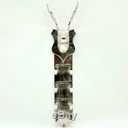 Stunning Chrome Nickel Silver Wine Rack Holder 4 Bottle Wall Mounted Stags Head