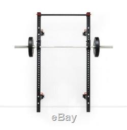 Swiss Barbell Folding Squat Rack Power Cage Wall Mounted Rig J-Hooks Brand New