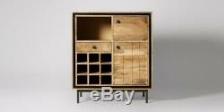 Swoon Cara Living Room Bar Bottle Handcrafted Rack Brown Cabinet RRP £599