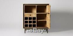 Swoon Cara Living Room Bar Bottle Handcrafted Rack Brown Cabinet RRP £599