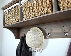TETBURY hanging shelf with storage baskets, Large Coat Rack, Hallway storage unit