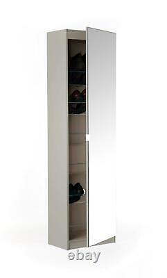 Tall Full Length Mirrored 6 Tiered 24 Pair Shoe Storage Rack Cabinet Seconds
