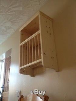The Bleasdale. Traditional Wall Mounted Pine Storage Plate Rack