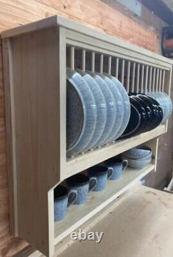 The Swan Handmade pine plate rack Storage