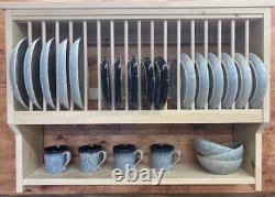 The Swan Handmade pine plate rack Storage