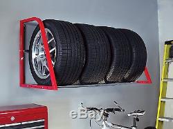 Tire Storage Wall Mount Auto Shelf Loft Wheels Bike Rack Garage Organize Shop