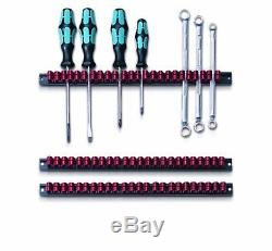 Tool Storage Rack Wall Mounted Screwdriver Strip 12 Clips Set of 3 Pieces New